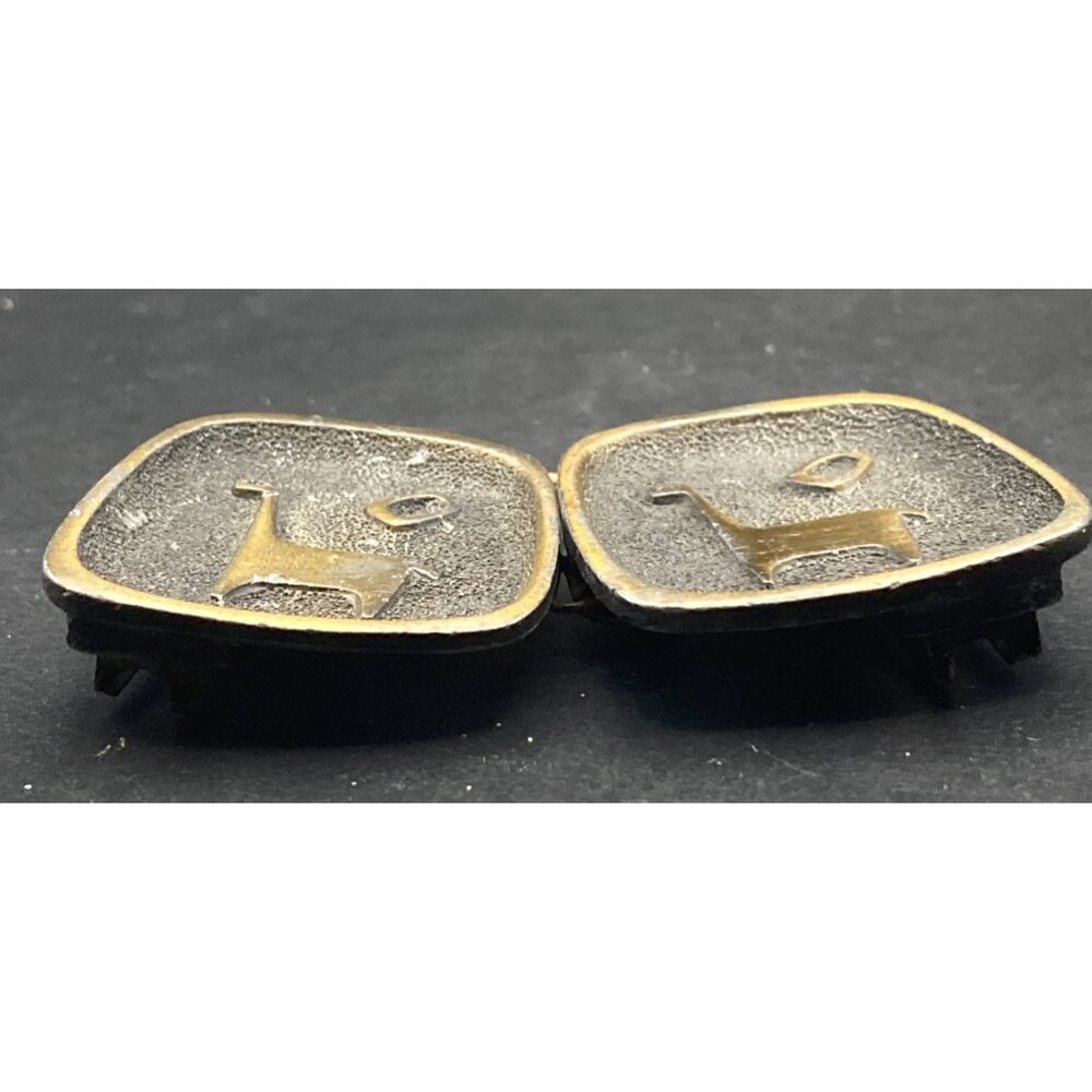 Vtg Roland Landerholm Attributed Belt Buckle Set Sweden Gilt Pewter MCM Llama - Picture 11 of 11